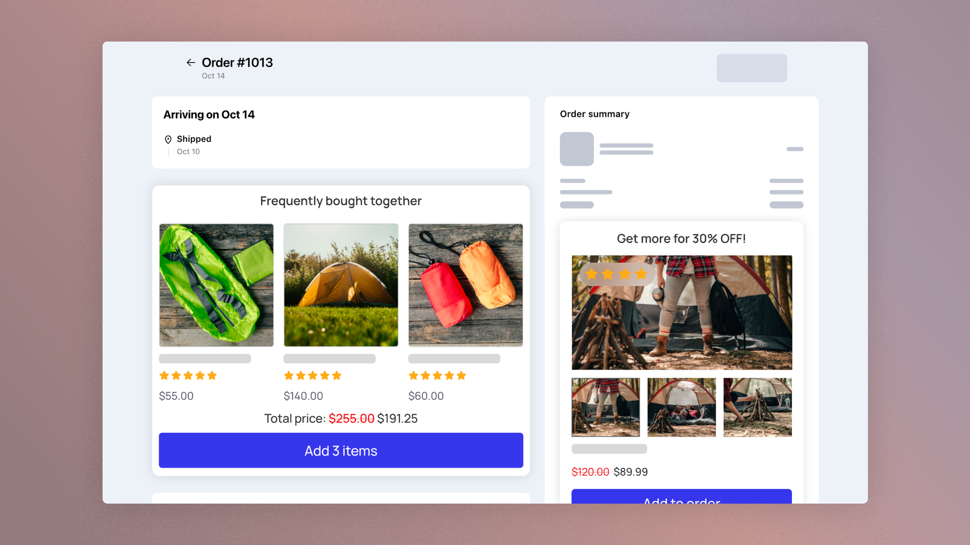 Order tracking email: status, carrier, delivery date and tracking link