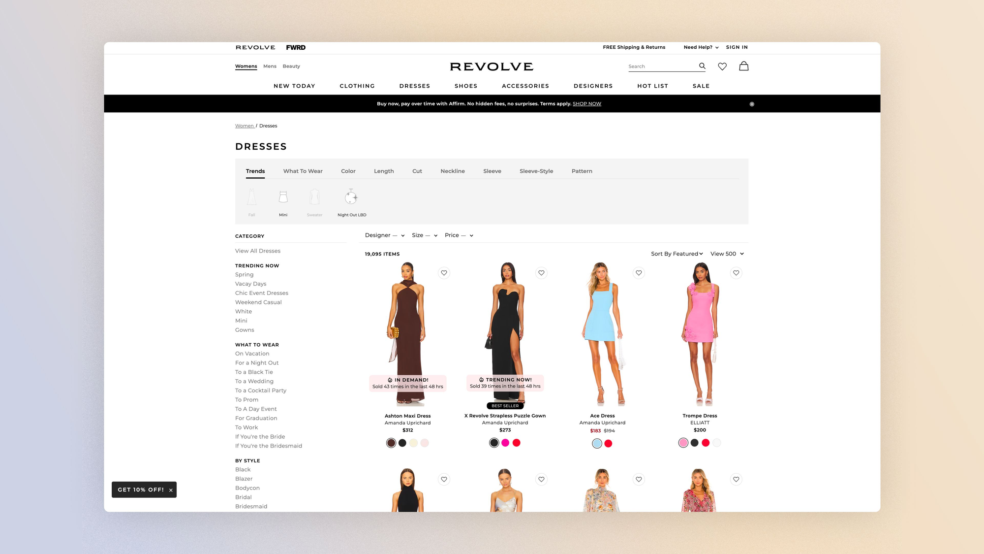 Reiss collection page (United Kingdom)