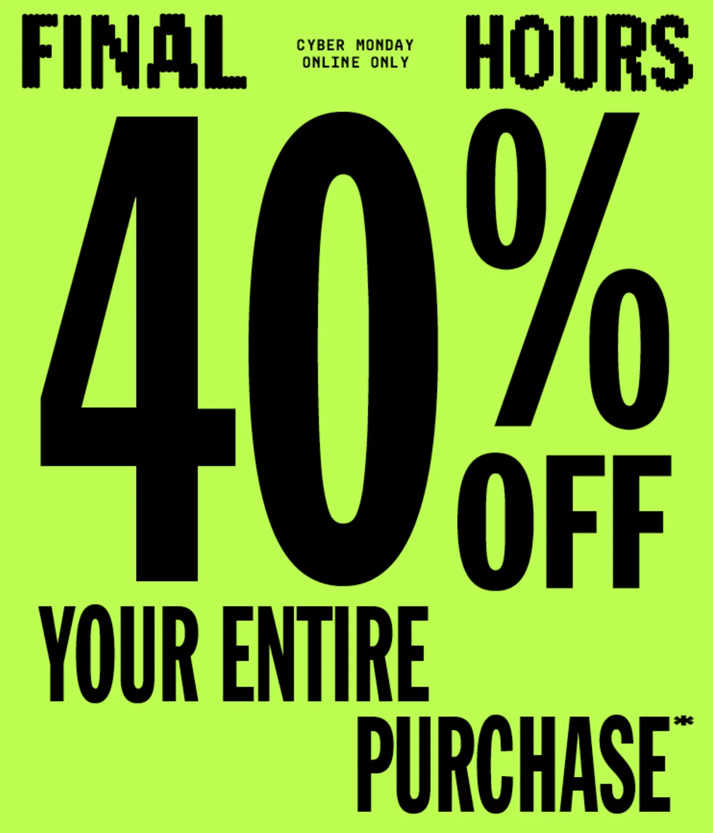 Urban Outfitters' "Final Hours" email, an example of FOMO