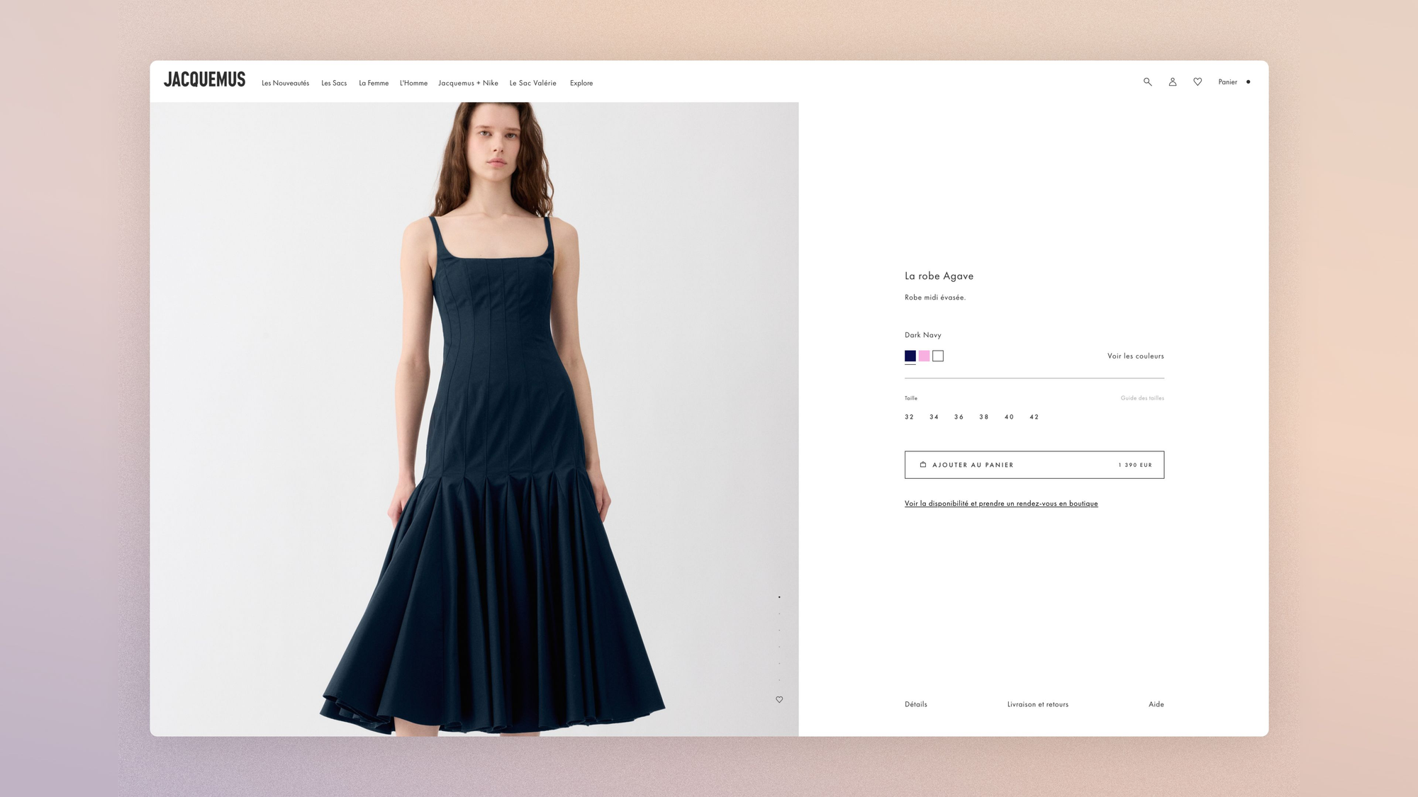 Product page that handles presentation, trust, brand and transaction on a single page