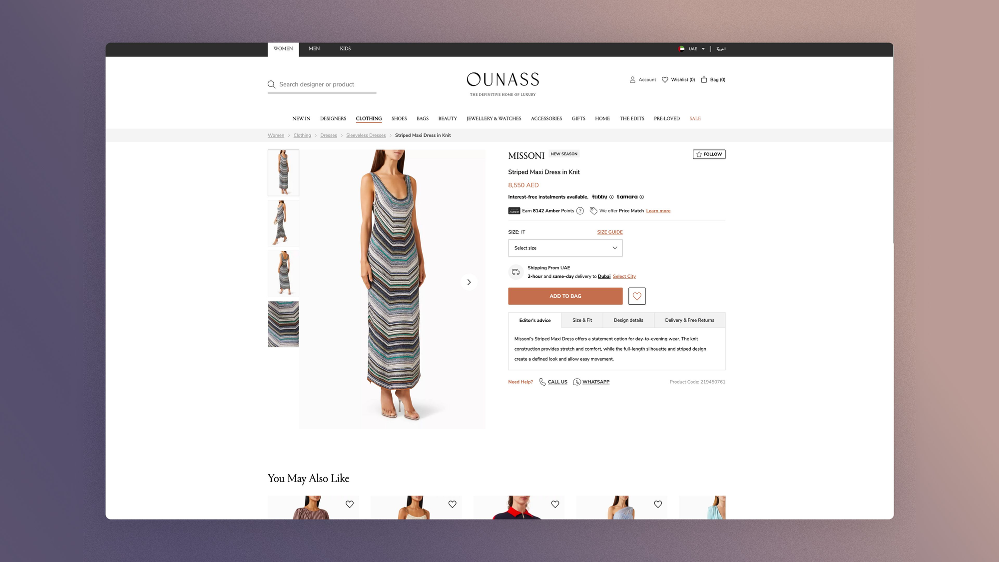 Product page in Southeast Asia: recalibrated fit promise