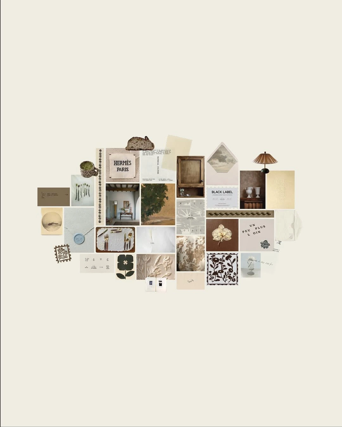 Inspiration board for the visual identity of Anee Shah Studio, Short/Sweet workshop