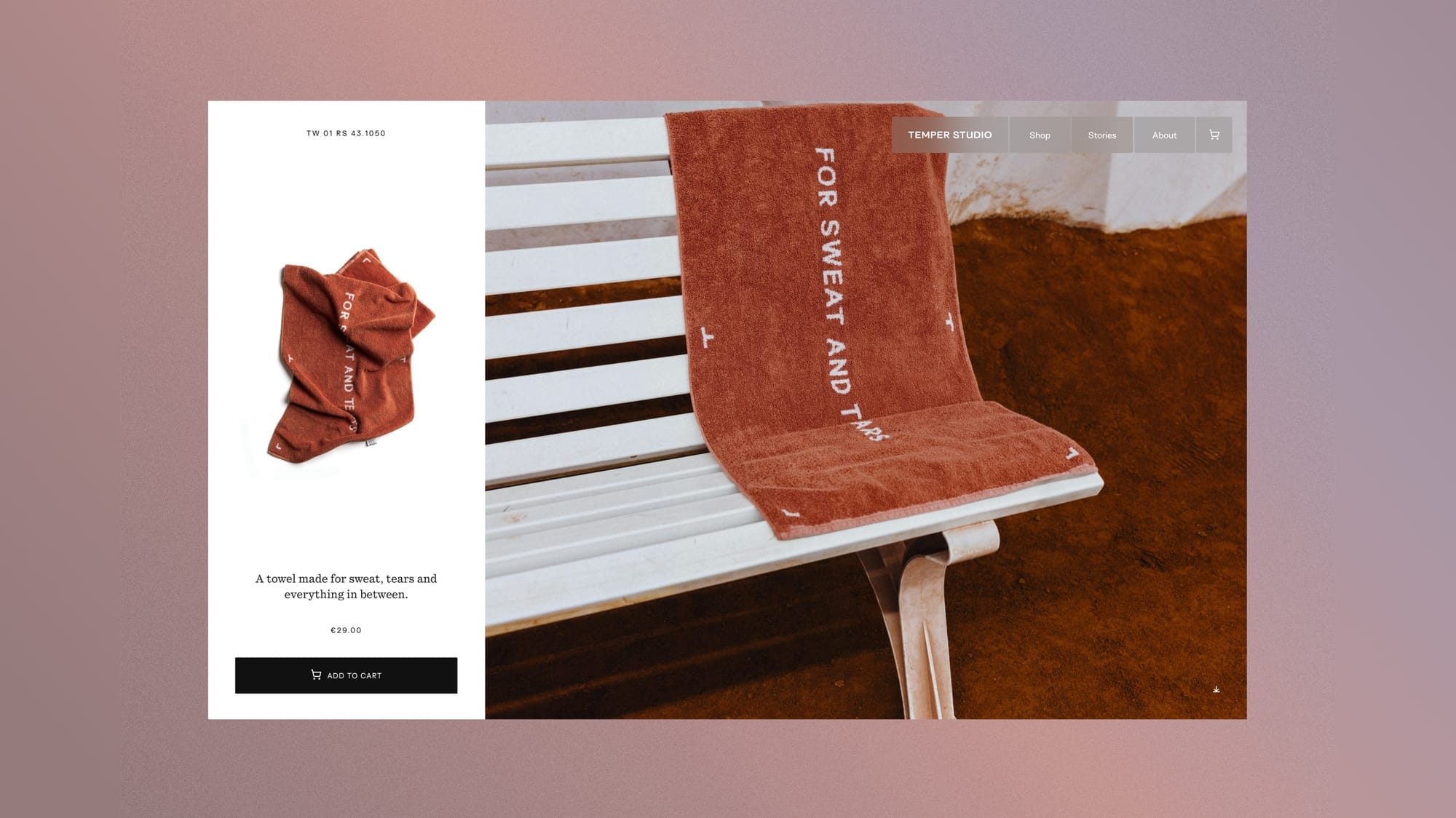 Homepage of a home linen store: strong art direction, easy-to-read interface