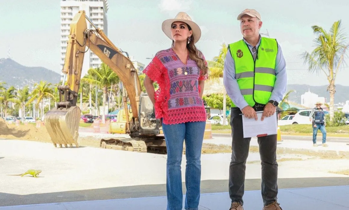 Evelyn Salgado supervisa obras de drenaje sanitario y saneamiento en Acapulco