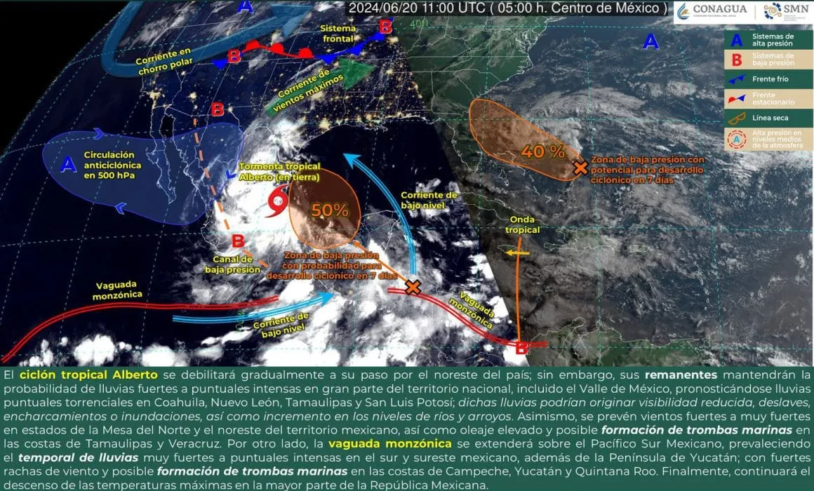 Tormenta tropical Alberto también provocará lluvias en Acapulco