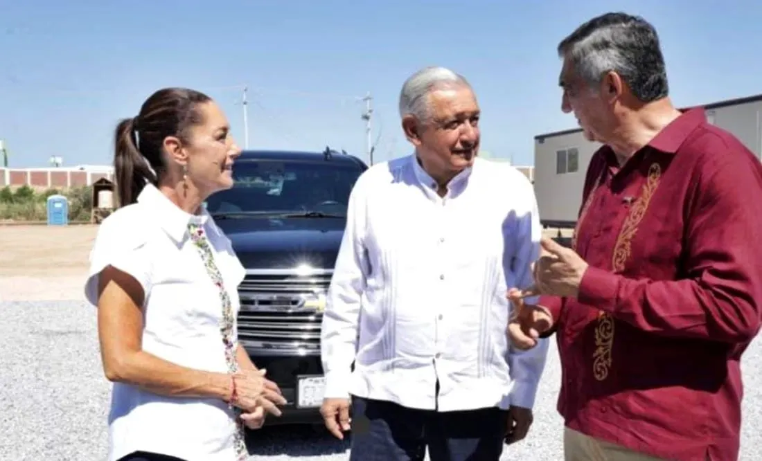 AMLO y Sheinbaum supervisan avances de la nueva sede de Aduanas en Nuevo Laredo