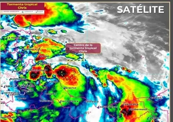 Tormenta tropical Chris impacta en las costas de Veracruz; lluvias intensas en todo el sureste