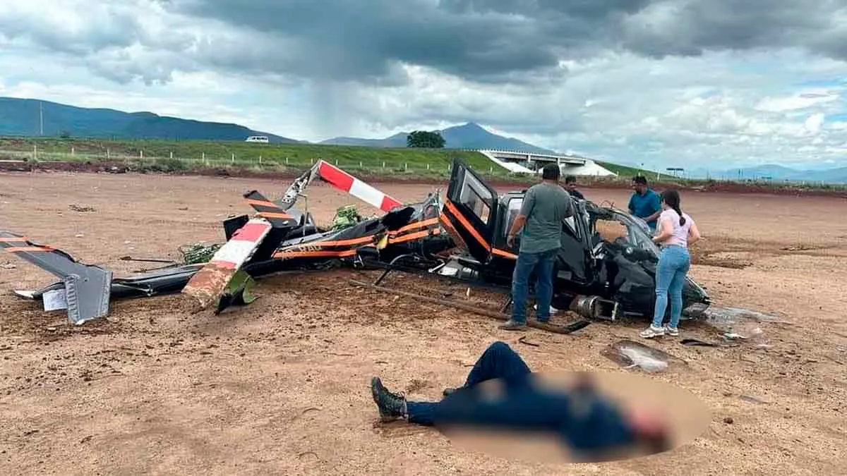 Accidente de helicóptero deja 4 lesionados en Jalisco