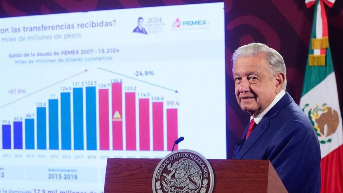 Pemex ha sido rescatado, proclama López Obrador y dice: "ya no pueden robar como lo hacían antes"