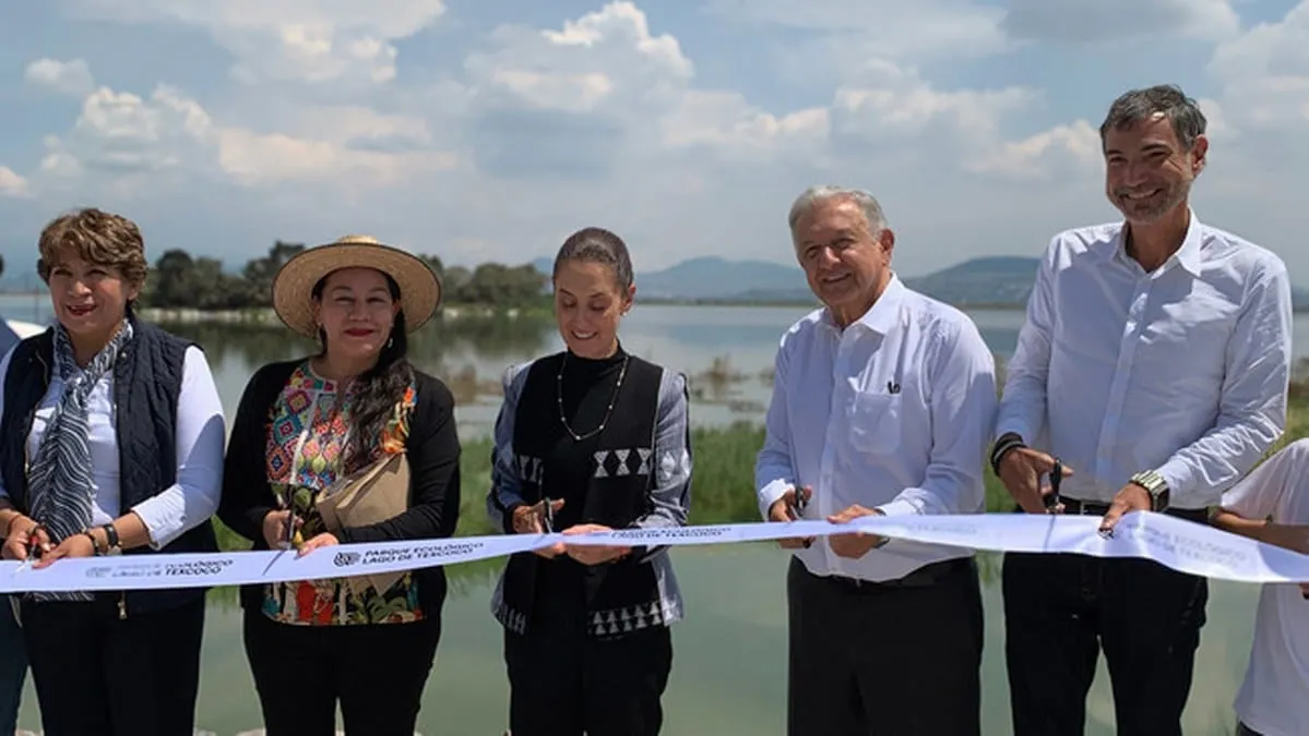 AMLO dice estar contento por el cambio de mentalidad que ha logrado; inaugura parque en Texcoco