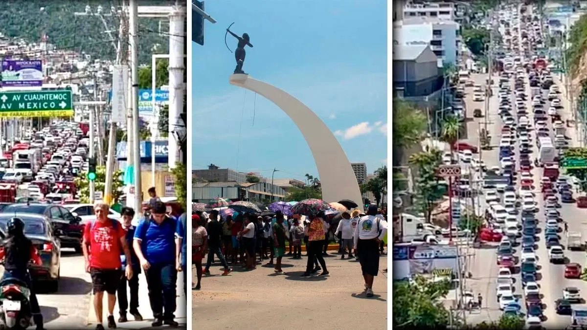 Bloqueo de seis horas sobre Costera colapsa el tráfico en Acapulco