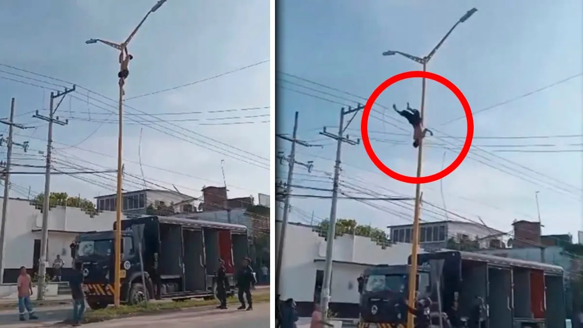 VIDEO | Cae de un poste de 10 metros en Marquelia, Guerrero