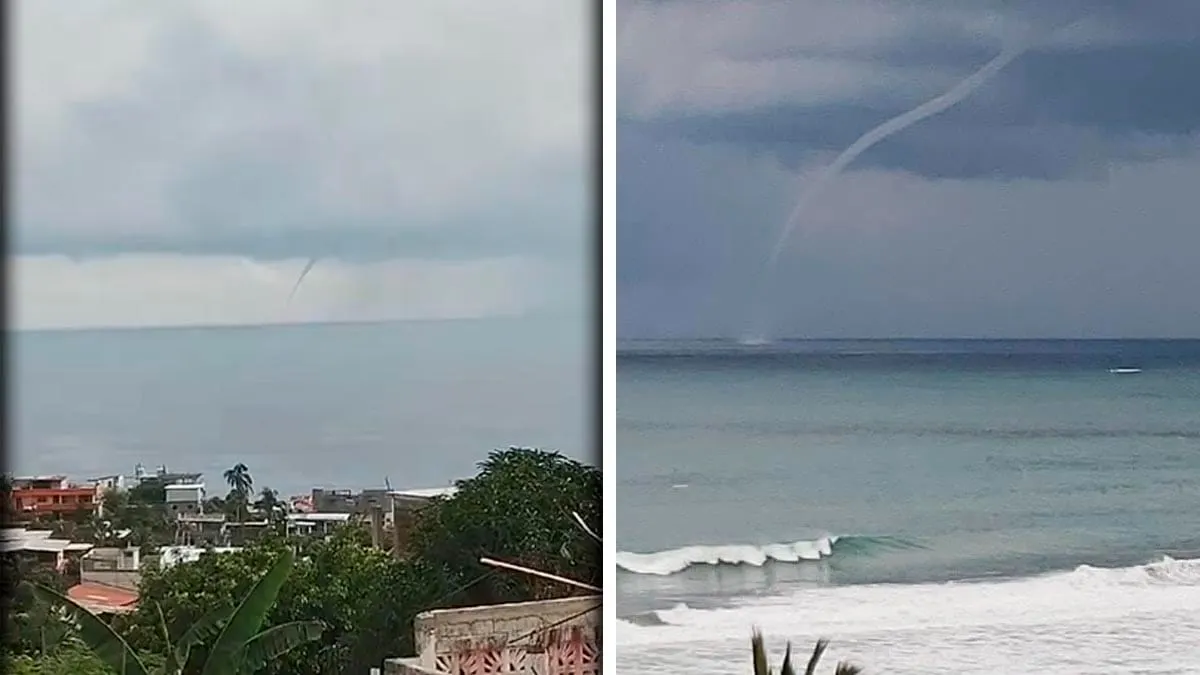 VIDEO | Captan tromba marina frente a playa Pie de la Cuesta de Acapulco
