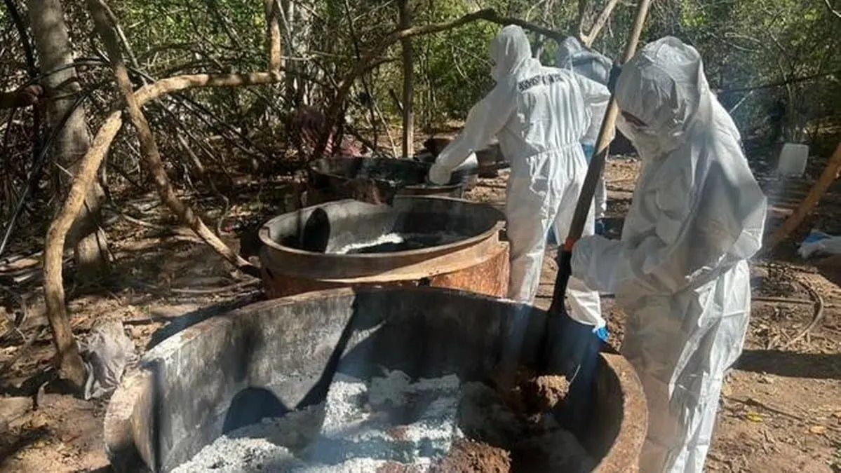 Semar desmantela narcolaboratorio; destruye droga sintética y químicos precursores en Sinaloa