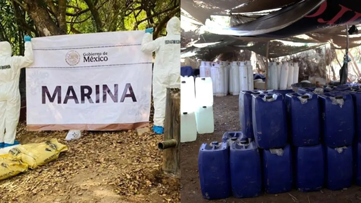Semar neutraliza dos enormes laboratorios de droga en Culiacán, Sinaloa