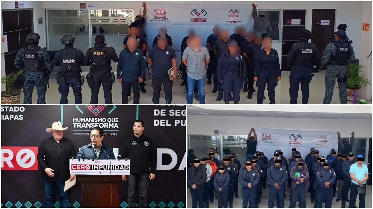 Chiapas, desmantelan red de extorsión; entre los detenidos hay 65 policías y funcionarios