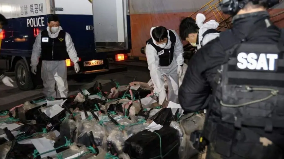 Corea del Sur incauta récord histórico de 2 toneladas de cocaína en buque procedente de México