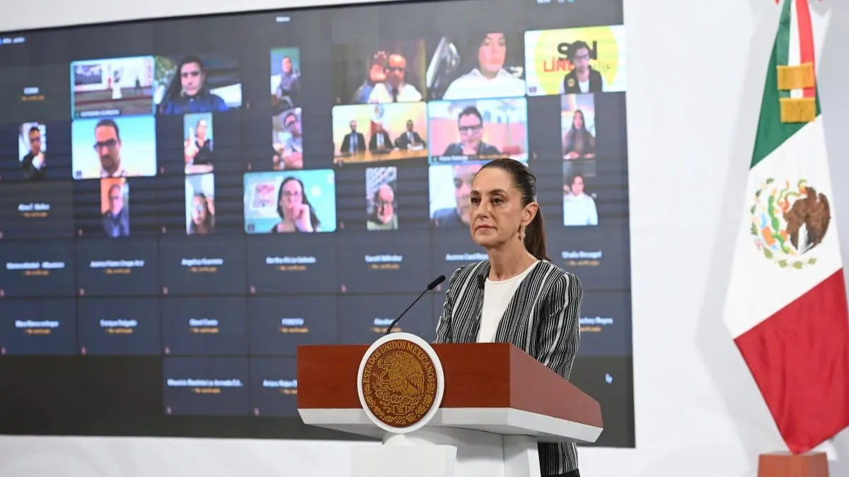 Mañanera virtual de la presidenta de México.