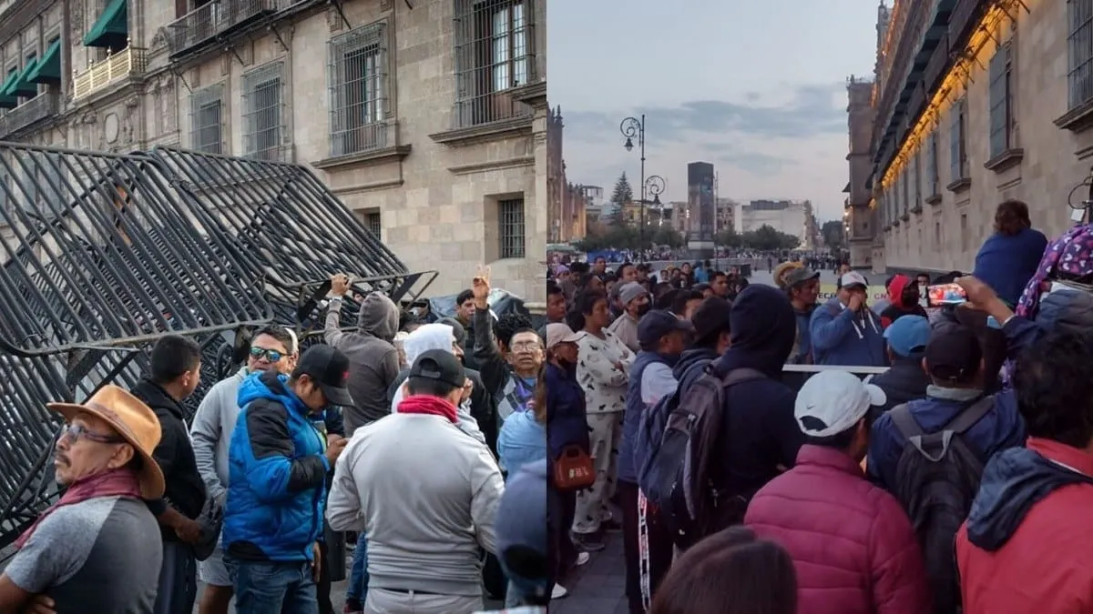 La CNTE bloquea acceso al Palacio Nacional.