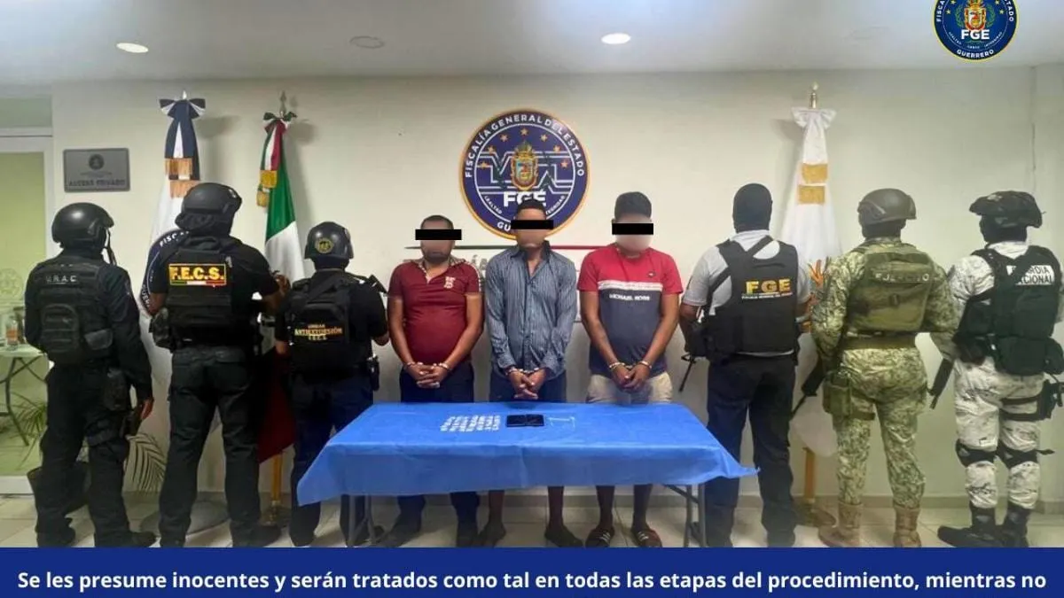 Rescatan a mujer y detienen a tres hombres en operativo en Acapulco