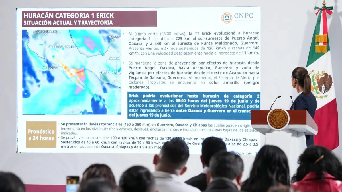 Huracán Erick, podría subir a categoría 2; el jueves tocará tierra desde Puerto Escondido hasta Acapulco