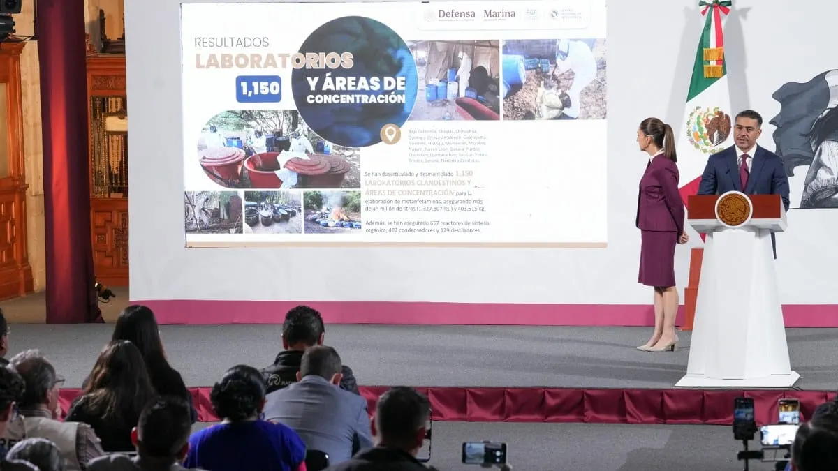 García Harfuch presume cifras de detenciones y decomisos de droga en la mañanera