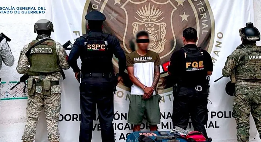 Cae integrante de grupo delictivo con droga y arma en Acapulco