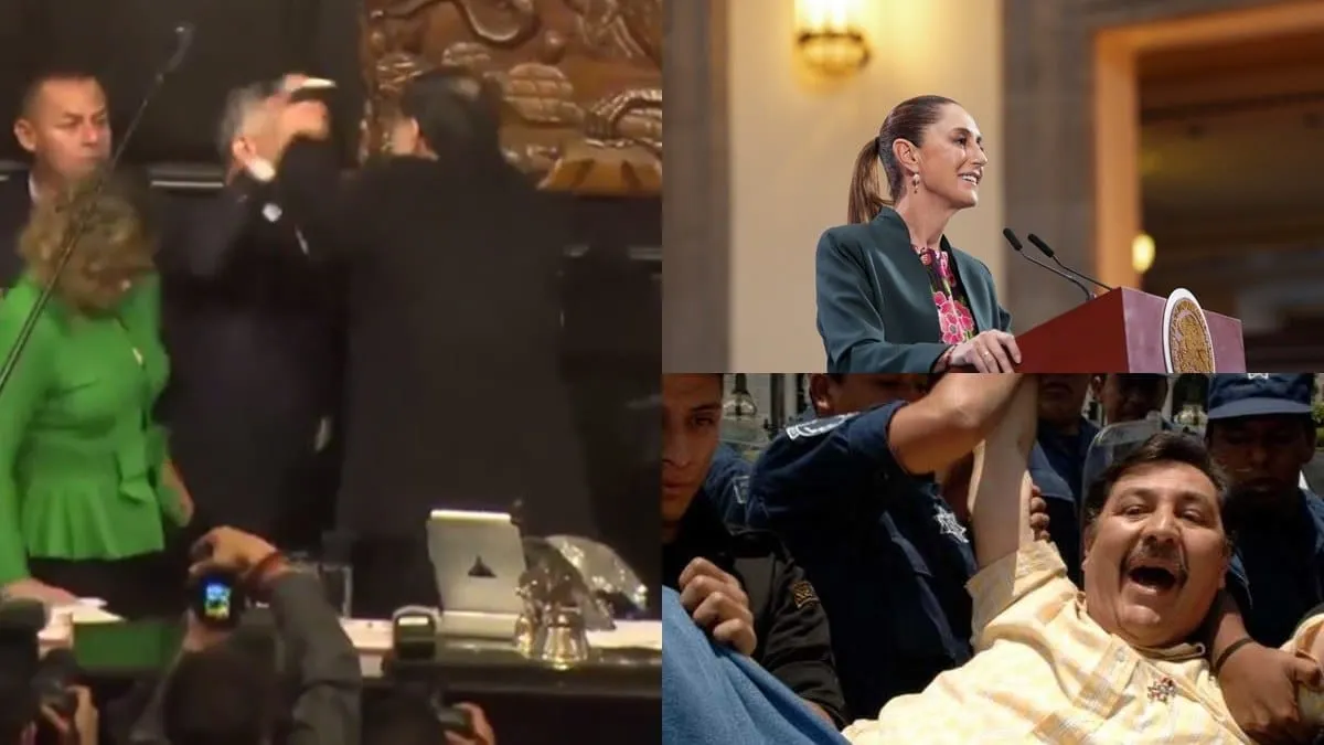 Sheinbaum afirma que 'Alito' Moreno pegó primero; video del Senado muestra que Noroña lo empujó antes