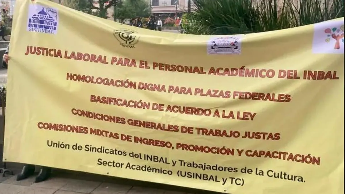 Sindicatos del INBAL exigen a Sheinbaum mejoras laborales y salariales
