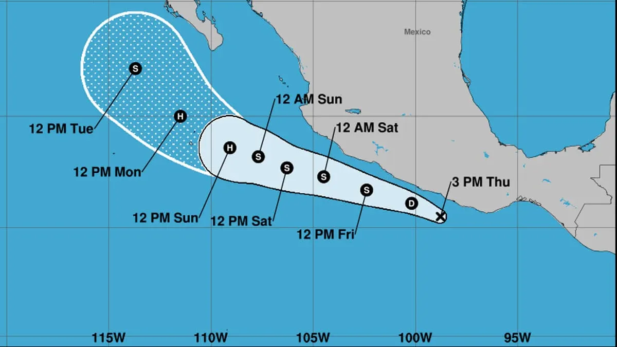 Se forma Depresión Tropical 13-E frente a Guerrero; podría volverse huracán “Mario”