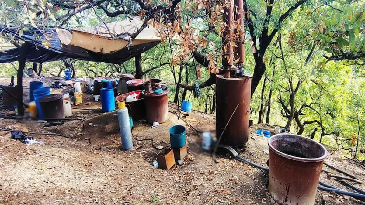 Desmantelan laboratorio clandestino en Olinalá, Guerrero, confiscan más de 200 kilos de droga