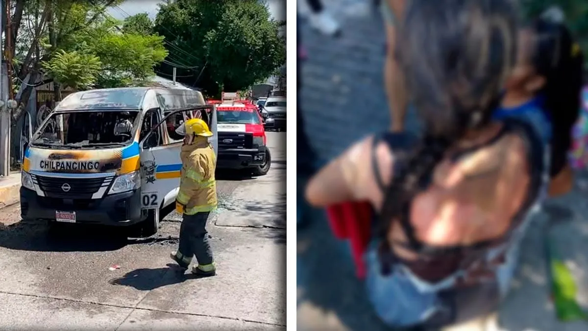 Dos niñas y dos mujeres con quemaduras tras ataque a urvan en Chilpancingo