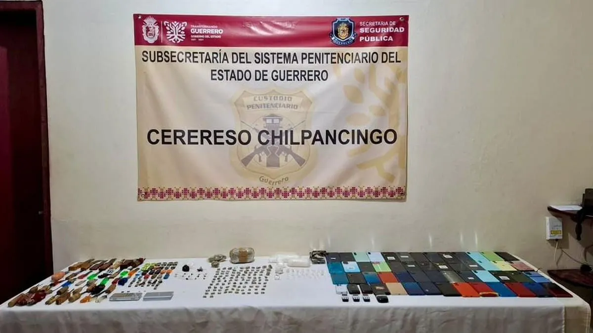 Aseguran drogas, armas y celulares en el Cerereso de Chilpancingo