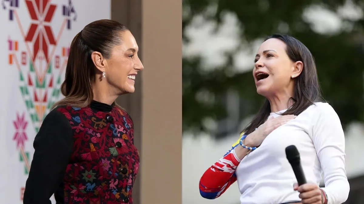 Así fue la tensa respuesta de Claudia Sheinbaum al Nobel de María Corina Machado por la lucha anti-Maduro