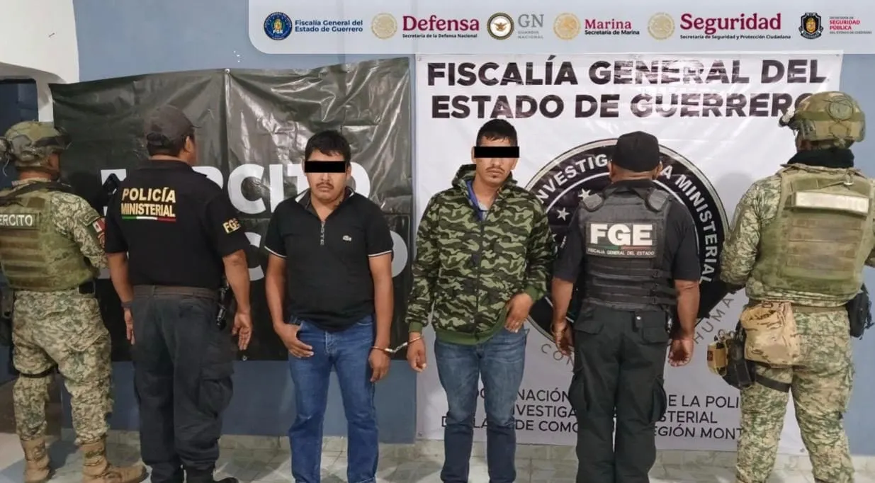 Capturan a dos presuntos responsables de un homicidio en la Montaña alta de Guerrero