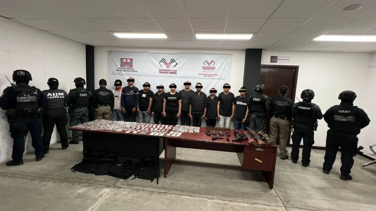 Autoridades federales aseguran a 12 que se dijeron del CJNG en Chiapas