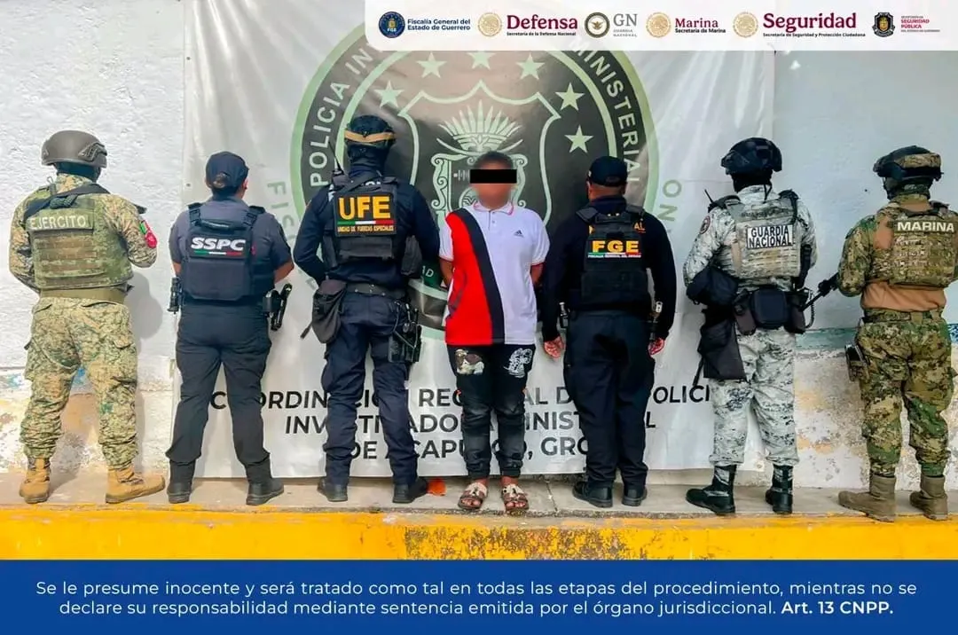 Detienen a hombre por triple homicidio en la colonia La Poza, Acapulco