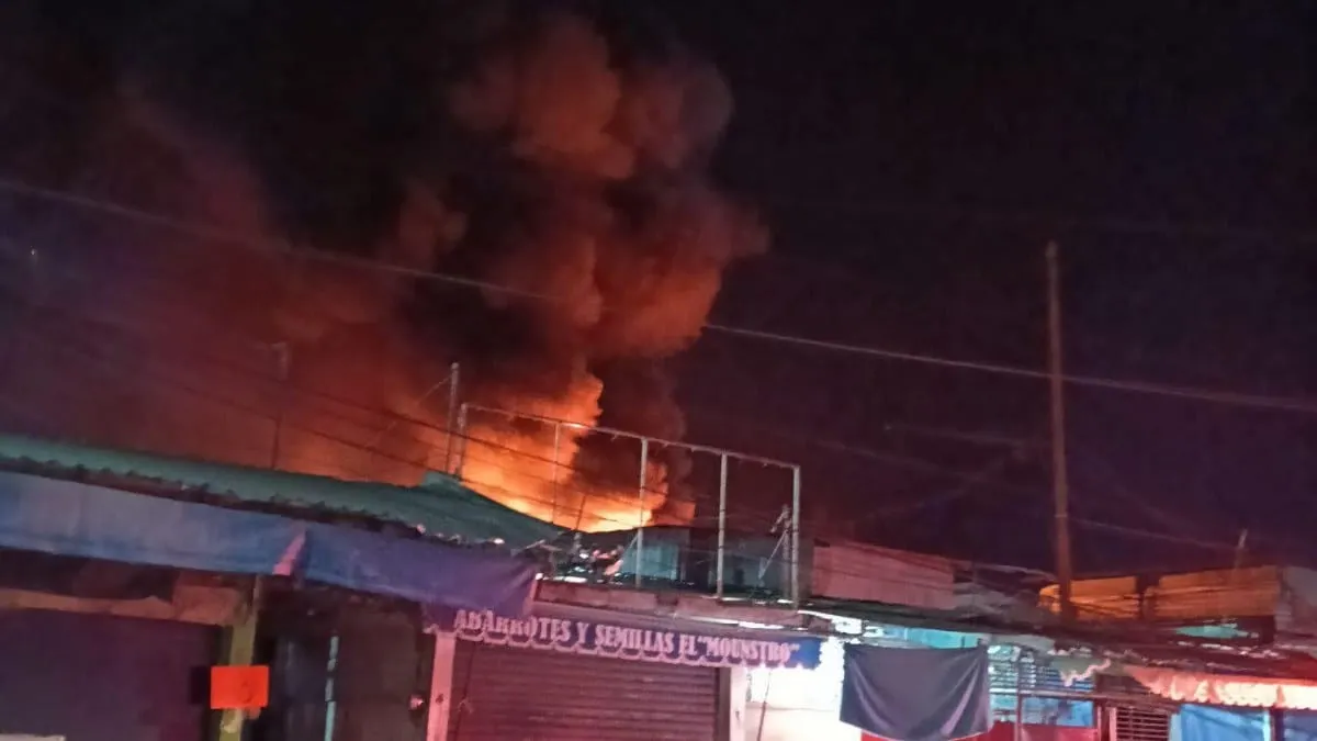 Incendio en el mercado de Iguala deja al menos 15 locales dañados