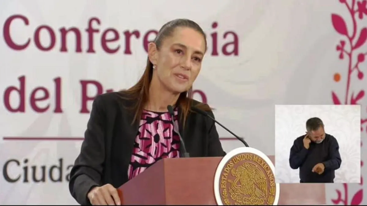 La presidenta en su conferencia mañanera.