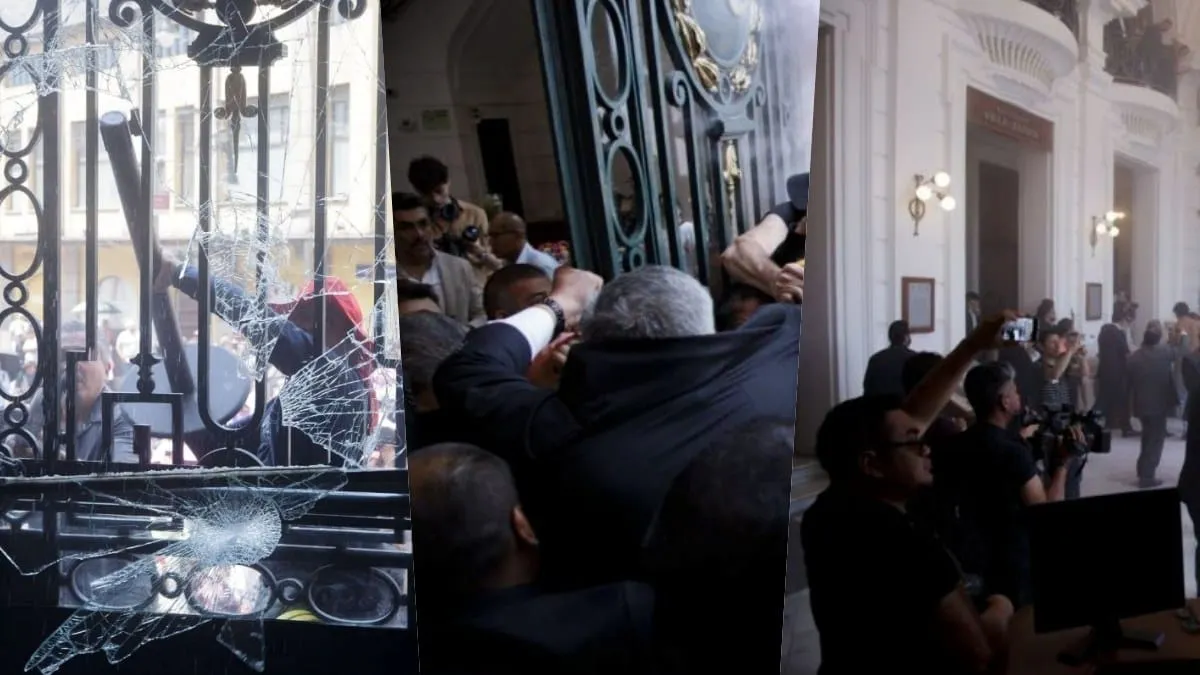 Enfrentamiento violento en las puertas del Congreso local.