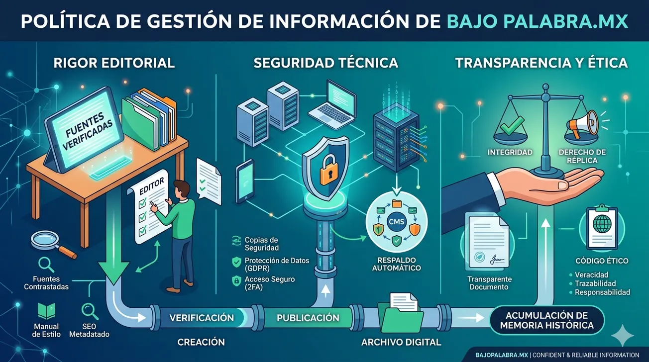 Para mantener un estándar de calidad, cada pieza de información debe seguir este flujo.