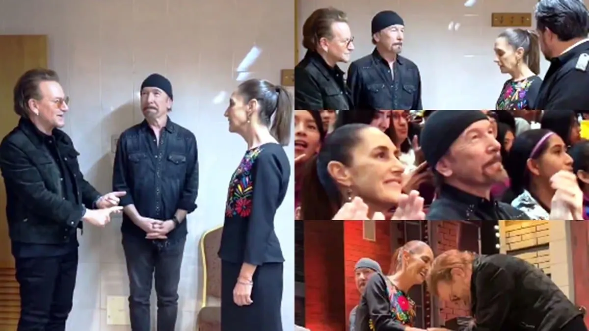 Claudia Sheinbaum presumió en redes su encuentro con Bono y The Edge.
