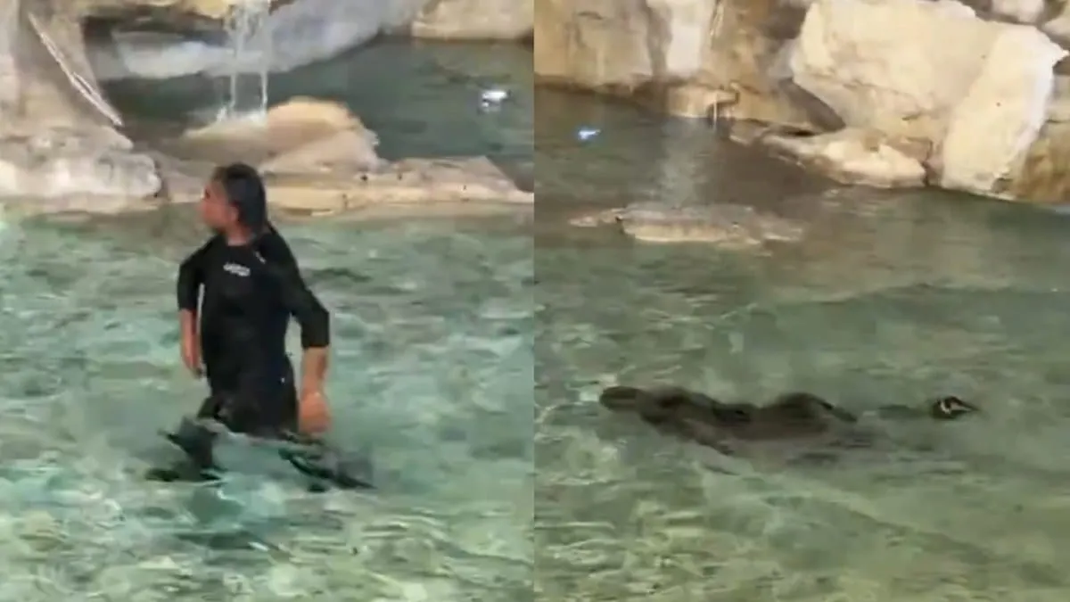 Turista convierte la Fontana di Trevi en alberca y termina multado en Roma