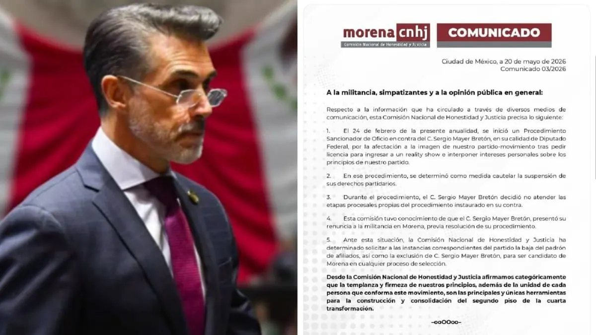 Comunicado de Morena anuncia baja de Sergio Mayer y veto a candidaturas