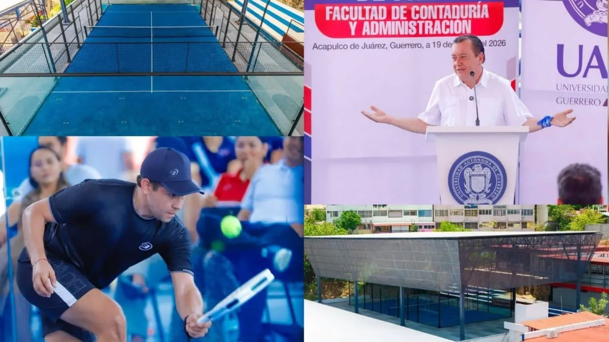 Entrega Javier Saldaña cancha de pádel en FCA de la UAGro en Acapulco