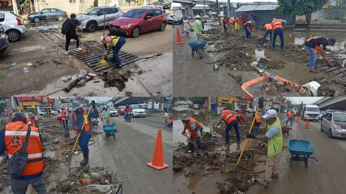 Activa Abelina López operativo de limpieza en zonas  de Acapulco afectadas tras reciente lluvia