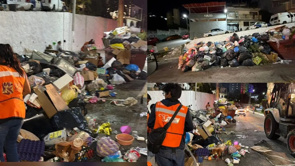 Acapulco: despliegan operativo de limpieza en Ruiz Cortines para retirar residuos acumulados
