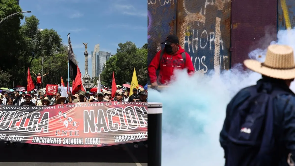 Un grupo de manifestantes intentó derribar las vallas metálicas del Zócalo.