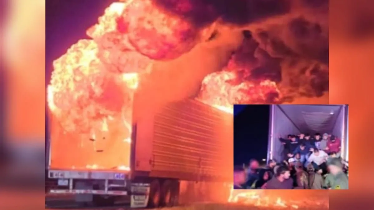 Una carrera contra el fuego: 39 migrantes quedan atrapados bajo llave en camión incendiado en Texas