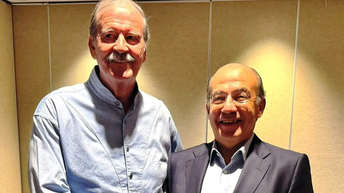Los expresidentes Fox y Calderón.
